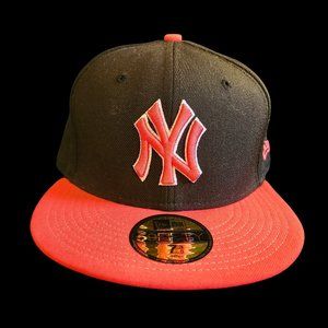 Men's NY Yankees New Era Charcoal/NEON Color Two-Tone 59FIFTY Fitted Hat -